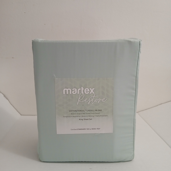 Martex Restore Green Sheets Other - Martex Restore Solid Cotton and Tencel King Sheet Set 52% Cotton 48% Telcel New